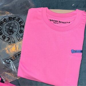 Chrome Hearts Unisex Pink Pocket T-Shirt